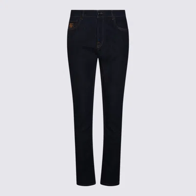 Etro Jeans Blue And Green In Black