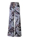 Etro Flared Jeans With Paisley Print In Azul