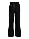 Etro Pegaso-buttons Cropped Jeans In Black