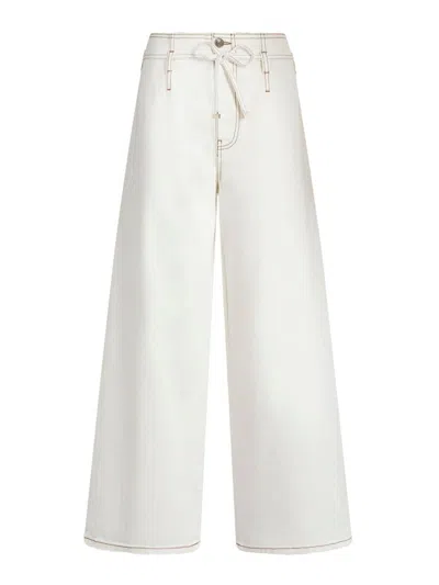 Etro High Waist Jeans In White