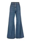 Etro Baggy High Waist Wide Leg Denim Trousers In Light Wash