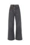 Etro Wide Leg Jeans With Belt Loops And Contrast Stitching In Dark Gray