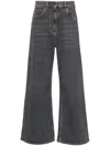 Etro Wide Leg Jeans With Belt Loops And Contrast Stitching In Grey