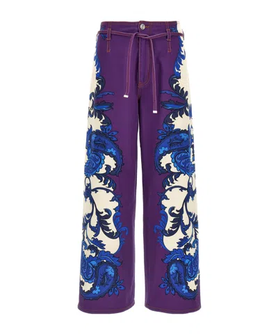 ETRO ETRO PAISLEY PRINTED DRAWSTRING JEANS