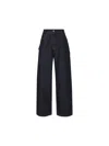 Etro Navy Blue Lurex Denim Baggy Jeans In Multicolor