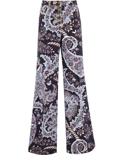 Etro Paisley Print Flare Jeans In Multi