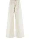 Etro High-waisted Wide-leg Denim Jeans With Drawstring Closure In Neutral