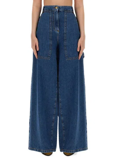 Etro Jeans Wide Leg In Navy