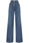 Etro Blue Flared Jeans With Multicolor Embroideries In Blue