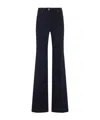 Etro Flared Leg Embroidered Back Pocket Trousers In Blue