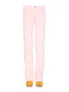 Etro Jeans With Embroidered Floral Detail In Pink