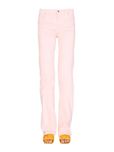 Etro Jeans With Embroidered Floral Detail In Pink