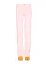 Etro Jeans With Embroidered Floral Detail In Pink