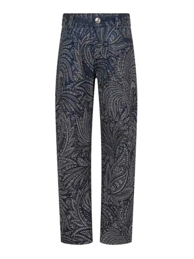 Etro Kids' Jeans With Print In Black