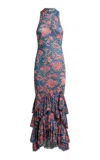 Etro Jersey Mermaid Midi Dress In Animal Print