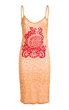 Etro Jersey Mesh Dress In Orange