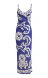 Etro Jersey Midi Dress In Blue