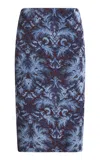 Etro Jersey Midi Pencil Skirt In Floral