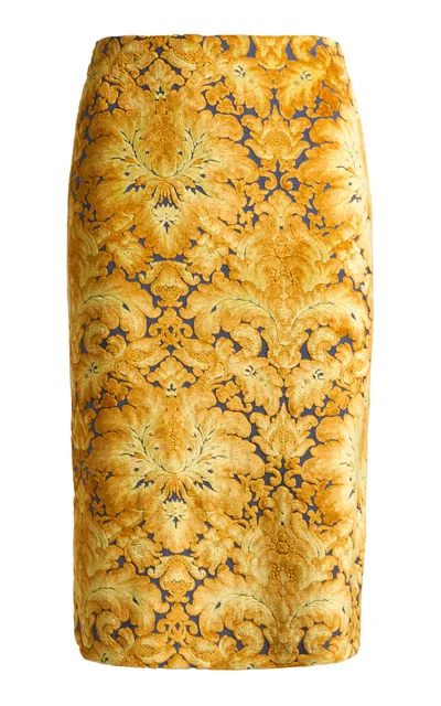 Etro Jersey Midi Pencil Skirt In Floral