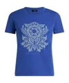 Etro T-shirt Aus Jersey Mit Blumen-print In Blue