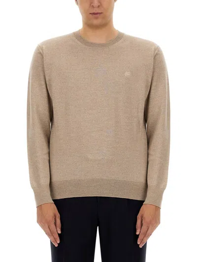 Etro Classic Logo T-shirt For Men In Nude