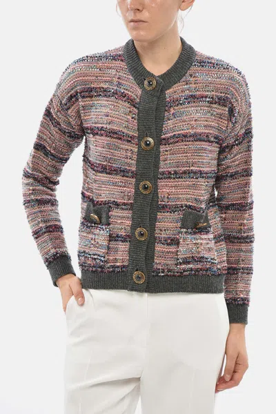 Etro Jewel-button Cardigan In Multicolor