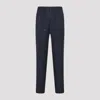 Etro Blue Solid Drawstring Trousers In Blue