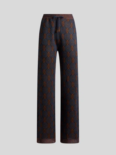 Etro , Jogginghose Aus Strickstoff Mit Motiv, Damen, Blau, Grösse 46 In Blue
