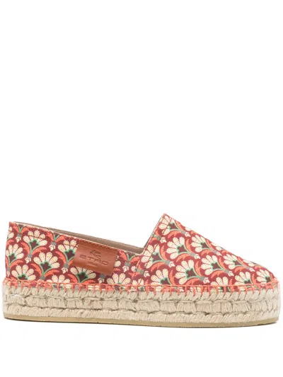 Etro Jute Calf Cotton Shoes In Multi