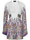 Etro Mini White Kaftan Dress In White