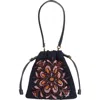 Etro Kalispera Beaded Flower Suede Shoulder Bag