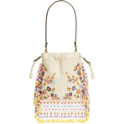 Etro Kalispera Embroidered Leather Shoulder Bag In Multi