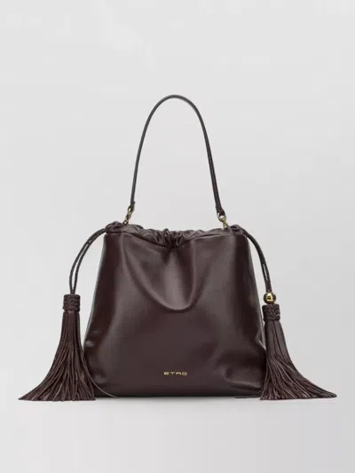 Etro Medium Kalispera Nappa Leather Shoulder Bag In Brown