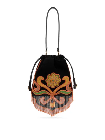 Etro Kalispera Small Suede Bag In Multi