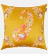Etro Kentia Embroidered Cushion In Yellow