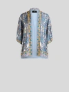 ETRO , PRINTED TWILL KESA ROBE, WOMAN, WHITE, SIZE L