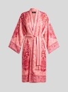 Etro , Jacquard Kesa Robe With Belt, Woman, Pink, Size M In Rosa