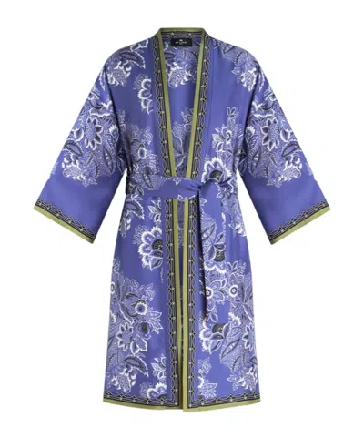 ETRO ETRO FLORAL-PRINTED BELTED-WAIST ROBE