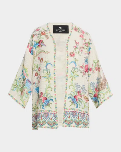 Etro Kesa Paisley Cotton Open Jacket In Multi
