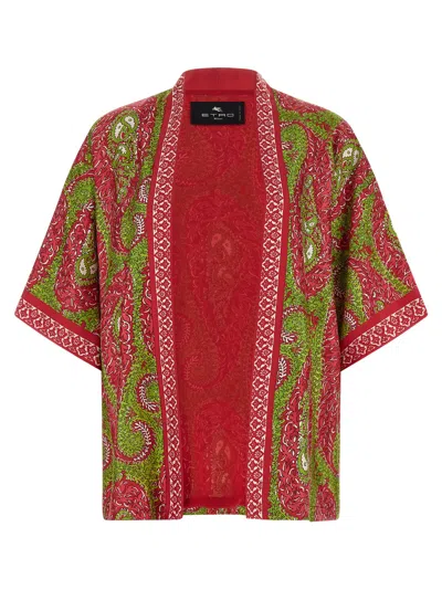 Etro Paisley Foliage Silk Twill Jacket In Multi
