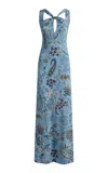 Etro Keyhole Maxi Dress In Multi