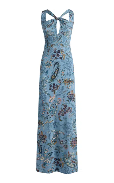 Etro Keyhole Maxi Dress In Multi