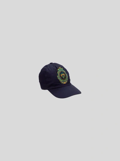Etro Kid's Baseball Cap With Coat Of Arms In Blue
