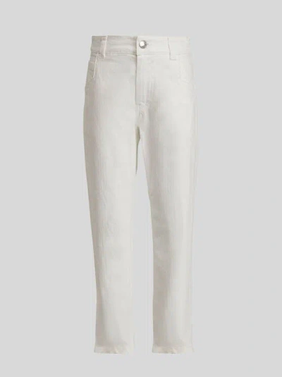Etro Kid's Cotton/denim Trousers In White