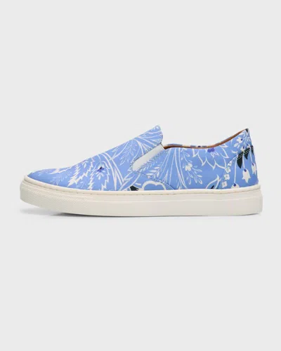Etro Kid's Paisley Slip-on Trainers, Toddler/kids In Blue