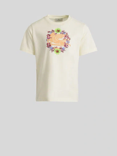 Etro Kids' Pegaso Cotton T-shirt In Neutrals