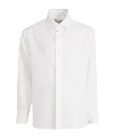 Etro Kids Paisley Jacquard Shirt In White