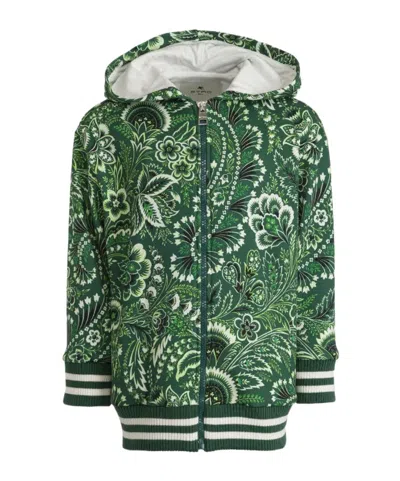Etro Kids Solid-colour Paisley Sweatshirt In Green