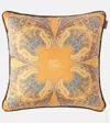 Etro Kiri Paisley Printed Cotton Cushion In Yellow