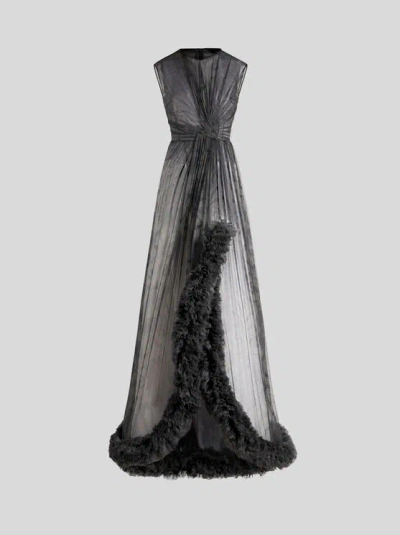 Etro , Printed Silk Bustier Dress With Ruching, Woman, Grey, Size 42 In Grau